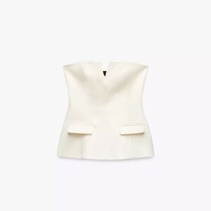 Zara strapless top oyster white